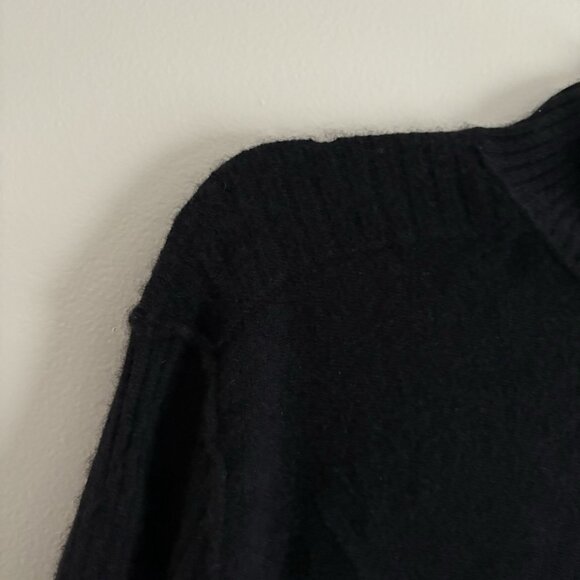 Free People Women S Black Soft Pullover Aubrey 100% Cashmere Turtleneck Sweater - Picture 7 of 11